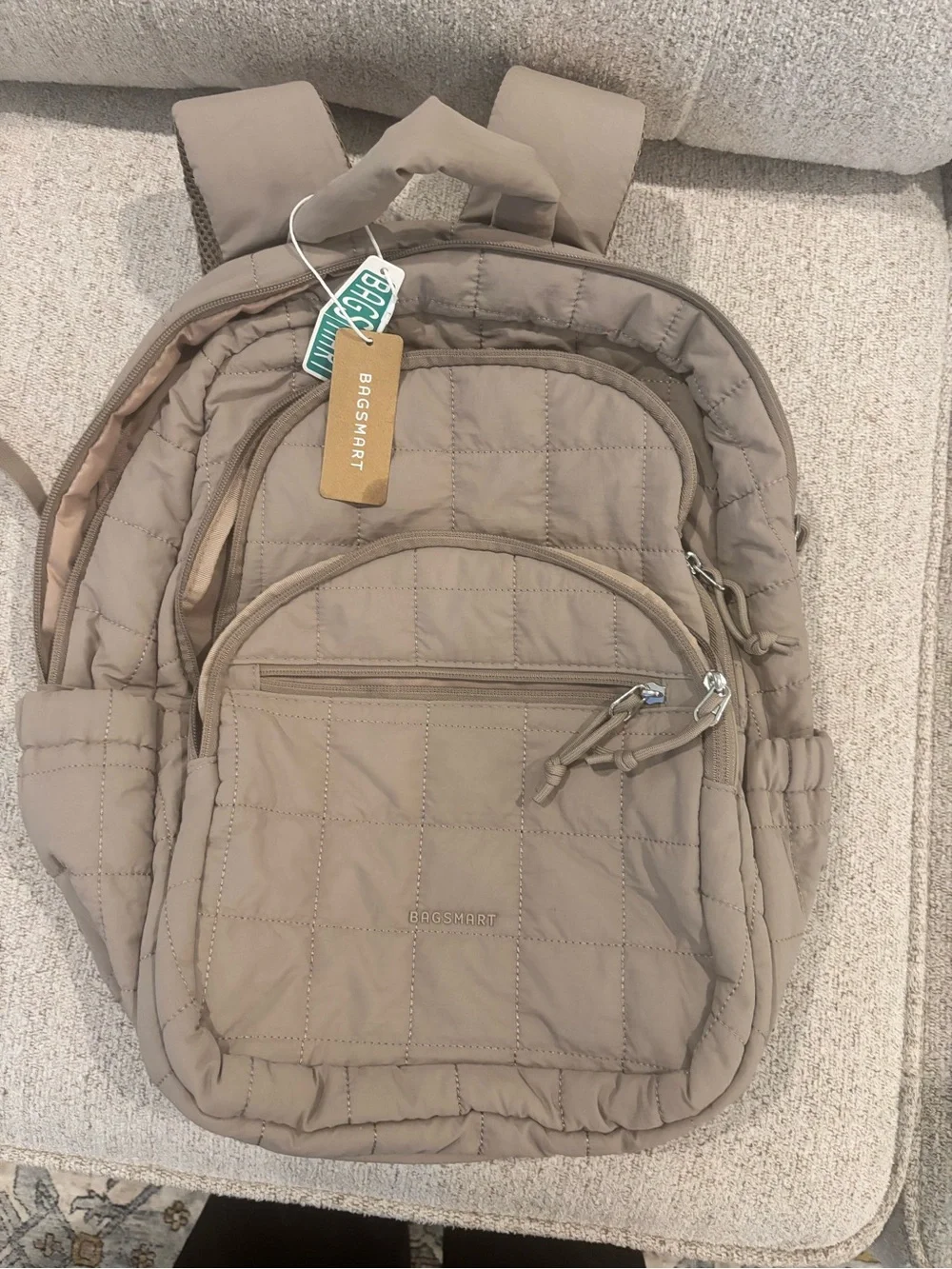 Bagsmart College Laptop Backpack, Travel for Women, Quilted Casual Daypack New